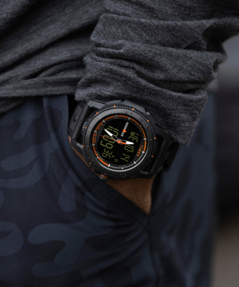 TW2W53600 TIMEX® IRONMAN® Adrenaline Ana-digi 46.5mm PU Strap Watch  Alt Wrist Shot 1 Image