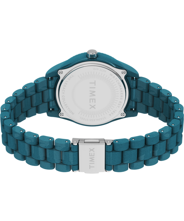 TW2W56400 Timex Legacy Ocean 37mm Recycled Plastic Bracelet Watch Caseback with Attachment Image