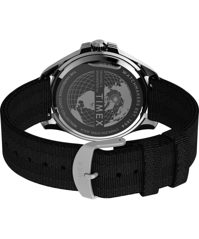 TW2W62600 Harborside Coast 44mm Recycled Fabric Strap Watch  Caseback with Attachment Image