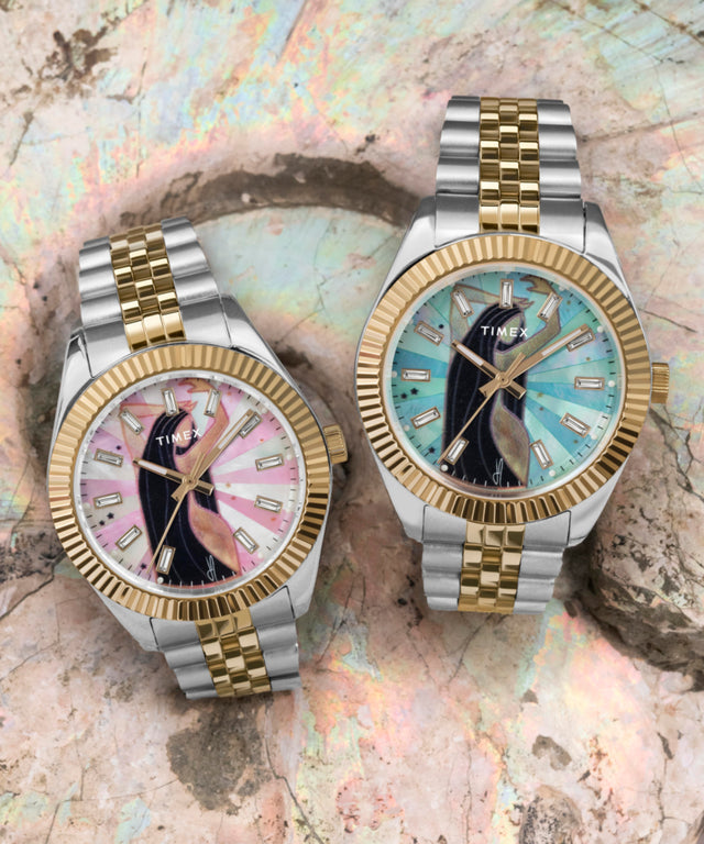 TW2W63700 Timex x Jacquie Aiche Musings 36mm Stainless Steel Bracelet Watch Alt Beauty Shot 2