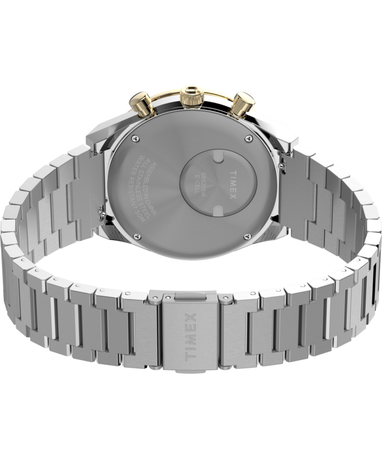 TW2W64200 Q Timex® Chronograph 40mm Stainless Steel Bracelet Watch  Caseback with Attachment Image