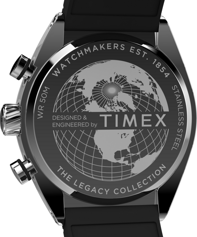 TW2W64500 Timex Legacy Tonneau Chronograph 42mm Synthetic Rubber Strap Watch Caseback Image