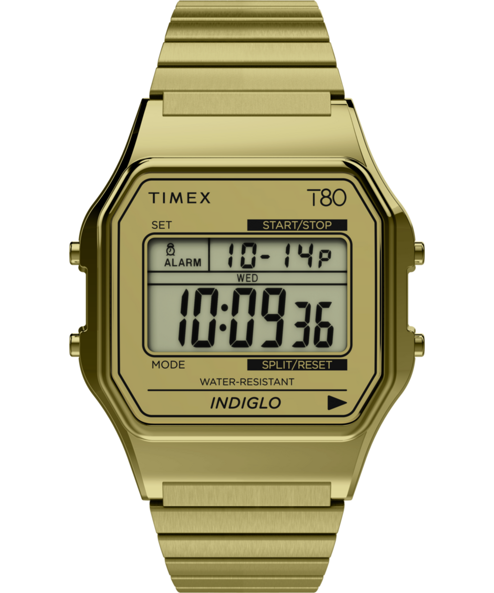 Timex gold stretch band watch sale