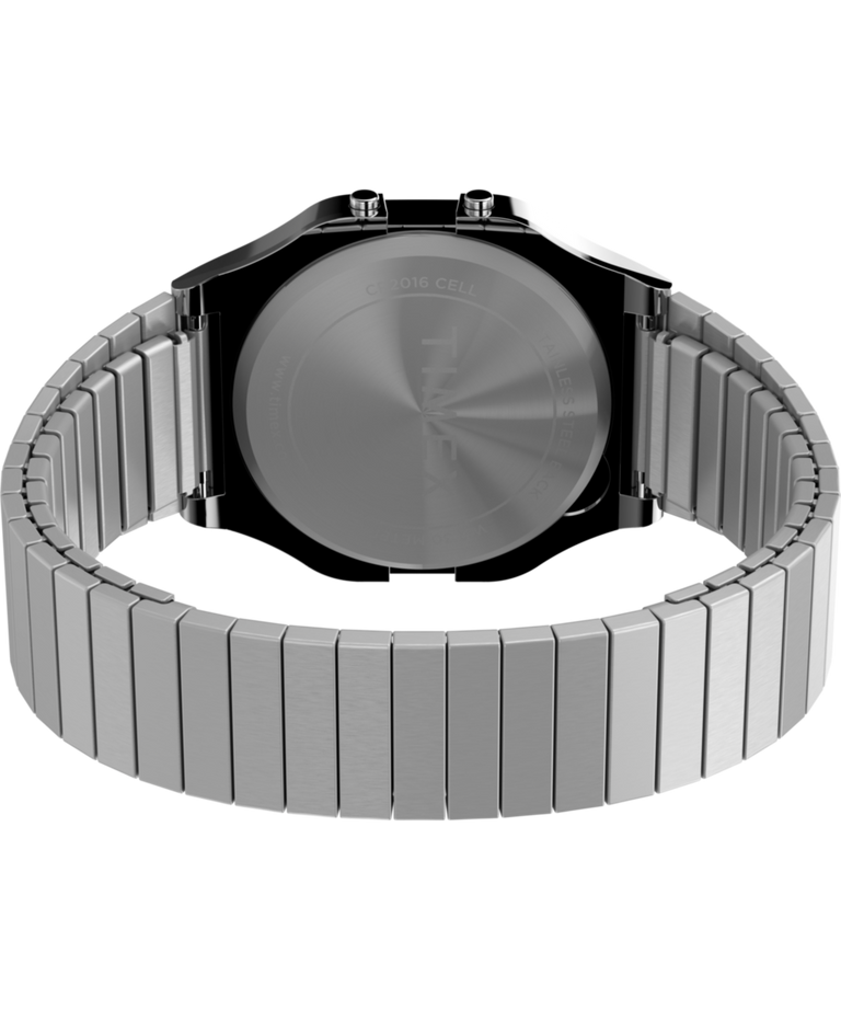TW2W68200 Timex 80 34mm Stainless Steel Expansion Band Watch Caseback with Attachment Image