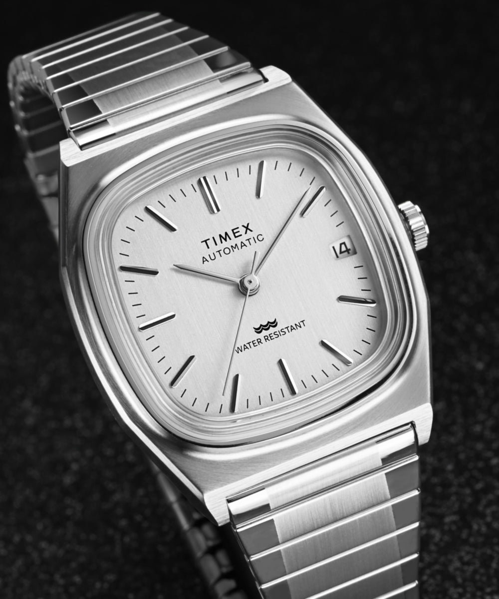 TIMEX REISSUE 1983 E-line シルバー Timex Automatic 1983 E-Line Reissue 34mm with Expansion band Watch