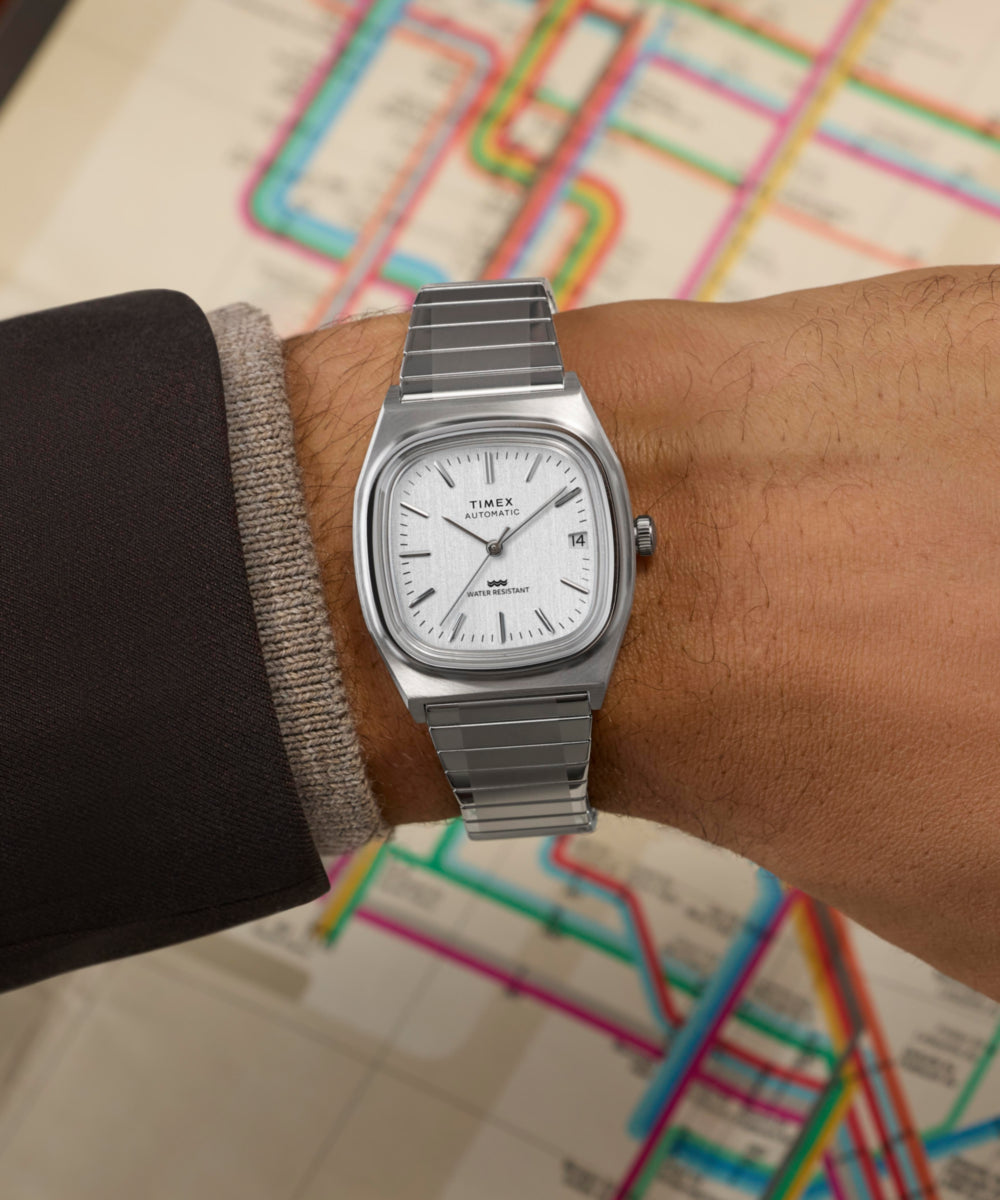 Timex® Automatic 1983 E Line Reissue 34mm Stainless Steel
