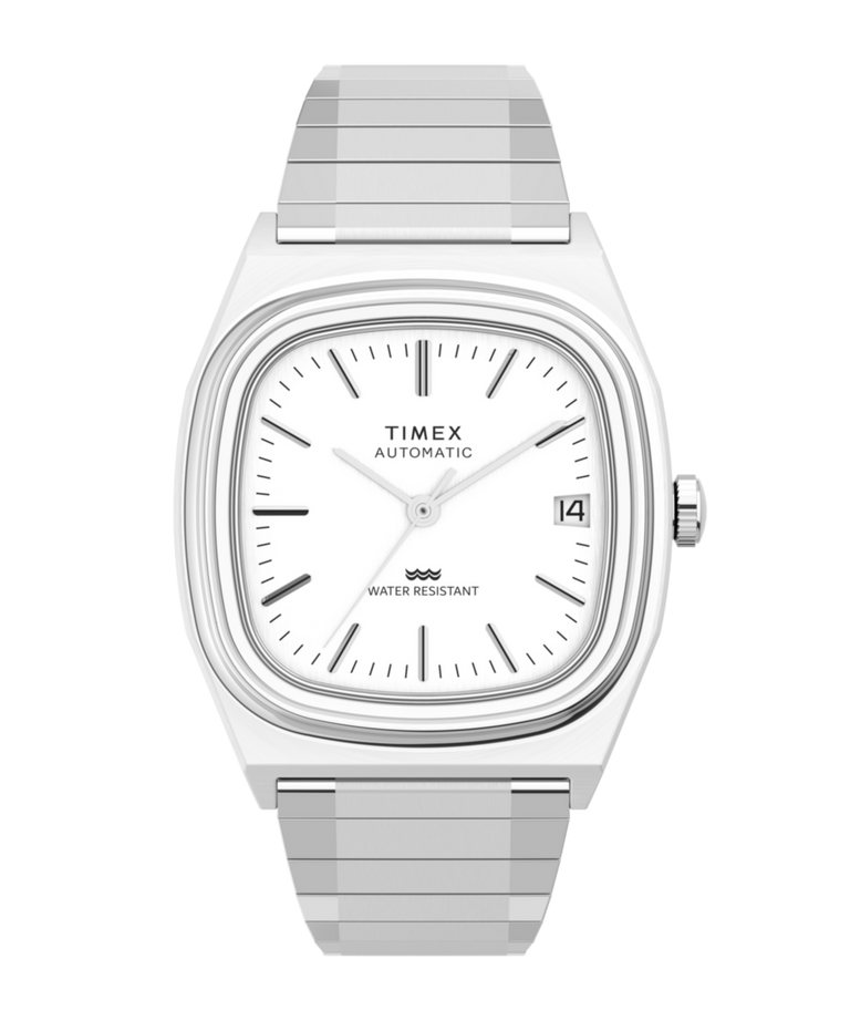 TW2W70800 Timex® Automatic 1983 E Line Reissue 34mm Stainless Steel Expansion Band Watch  Primary Image