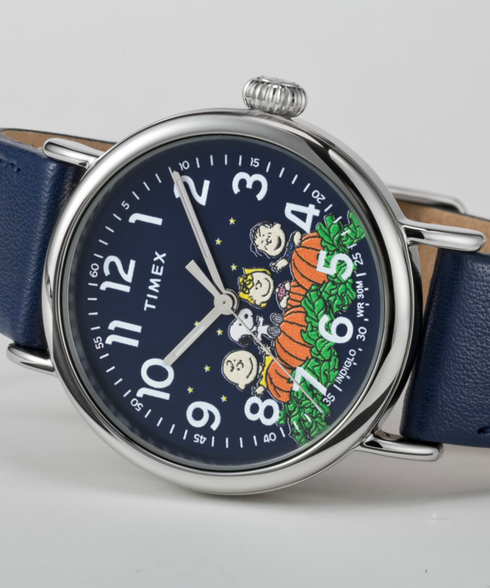 Peanuts® x Timex Standard Pumpkin Patch 40mm Leather Strap Watch