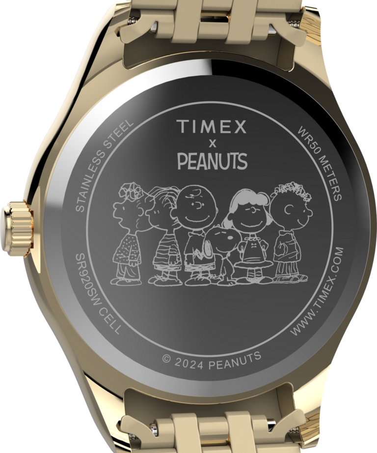 TW2W78700 Timex x Peanuts® Timex Legacy Roller Skating 34mm Stainless Steel Bracelet Watch   Caseback Image