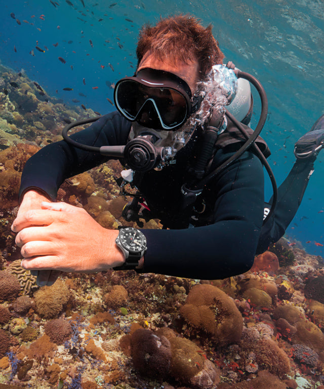 TW2W82100 Deepwater Meridian 300 Titanium HEV Automatic 44mm HNBR Synthetic Rubber Strap Watch Lifestyle 2 Image