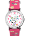 TW2W83100 Peanuts® x Timex Weekender Floral 38mm Fabric Strap Watch Primary Image