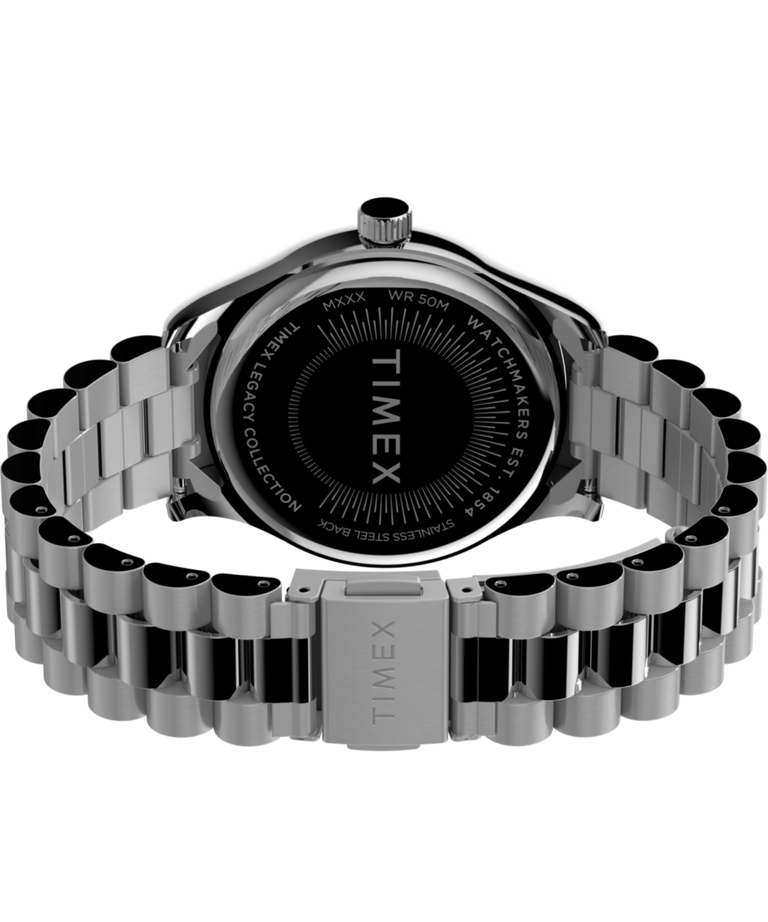 TW2W85300 Timex Legacy 34mm Stainless Steel Bracelet Watch Caseback with Attachment Image