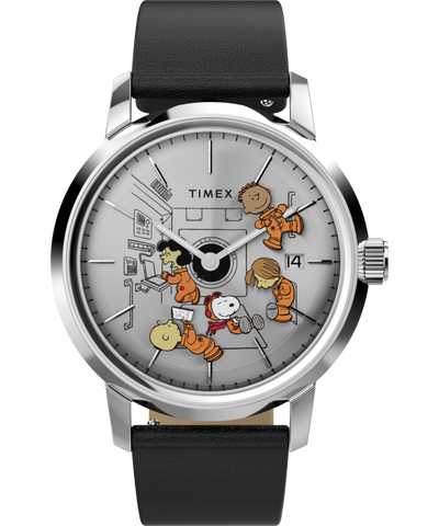 TW2W87200 Peanuts® x Timex Marlin® Automatic Space 40mm Leather Strap Watch Primary Image