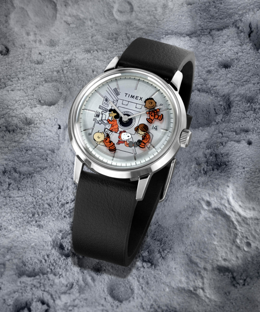 Peanuts® x Timex Marlin® Automatic Space 40mm Leather Strap Watch