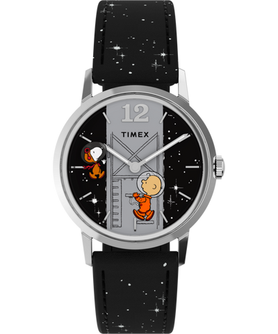 TW2W89700 Timex x Peanuts® Marlin® Hand-Wound Space 34mm Leather Strap Watch Primary Image