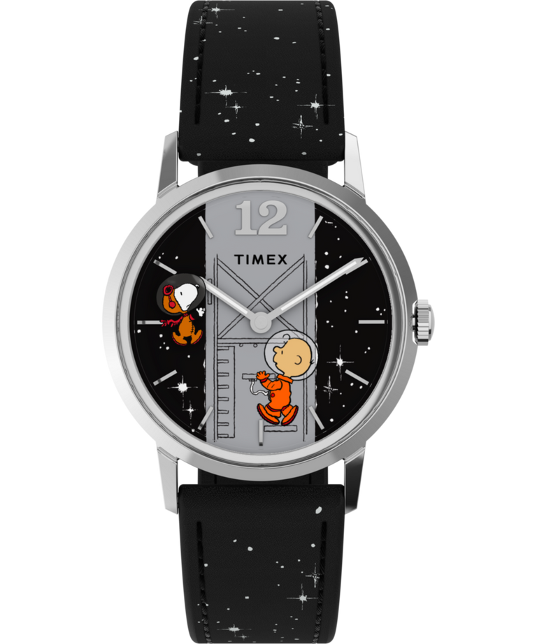 TW2W89700 Timex x Peanuts® Marlin® Hand-Wound Space 34mm Leather Strap Watch Primary Image