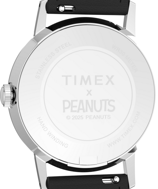 TW2W89700 Peanuts® x Timex Marlin® Hand-Wound Space 34mm Leather Strap Watch Caseback Image