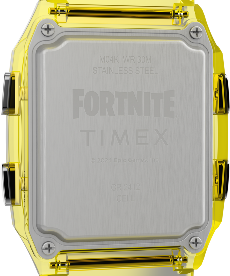 TW2W96600 Q Timex LCA x Fortnite® 35mm Resin Strap Watch Caseback Image