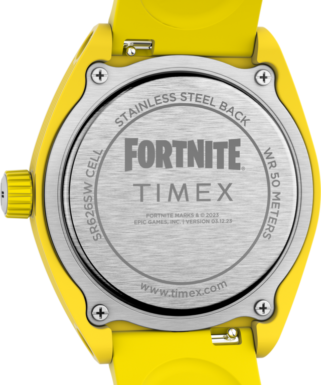 TW2W96700 Timex Urban Pop x Fortnite® 40mm Bio-TPU Strap Watch  Caseback Image