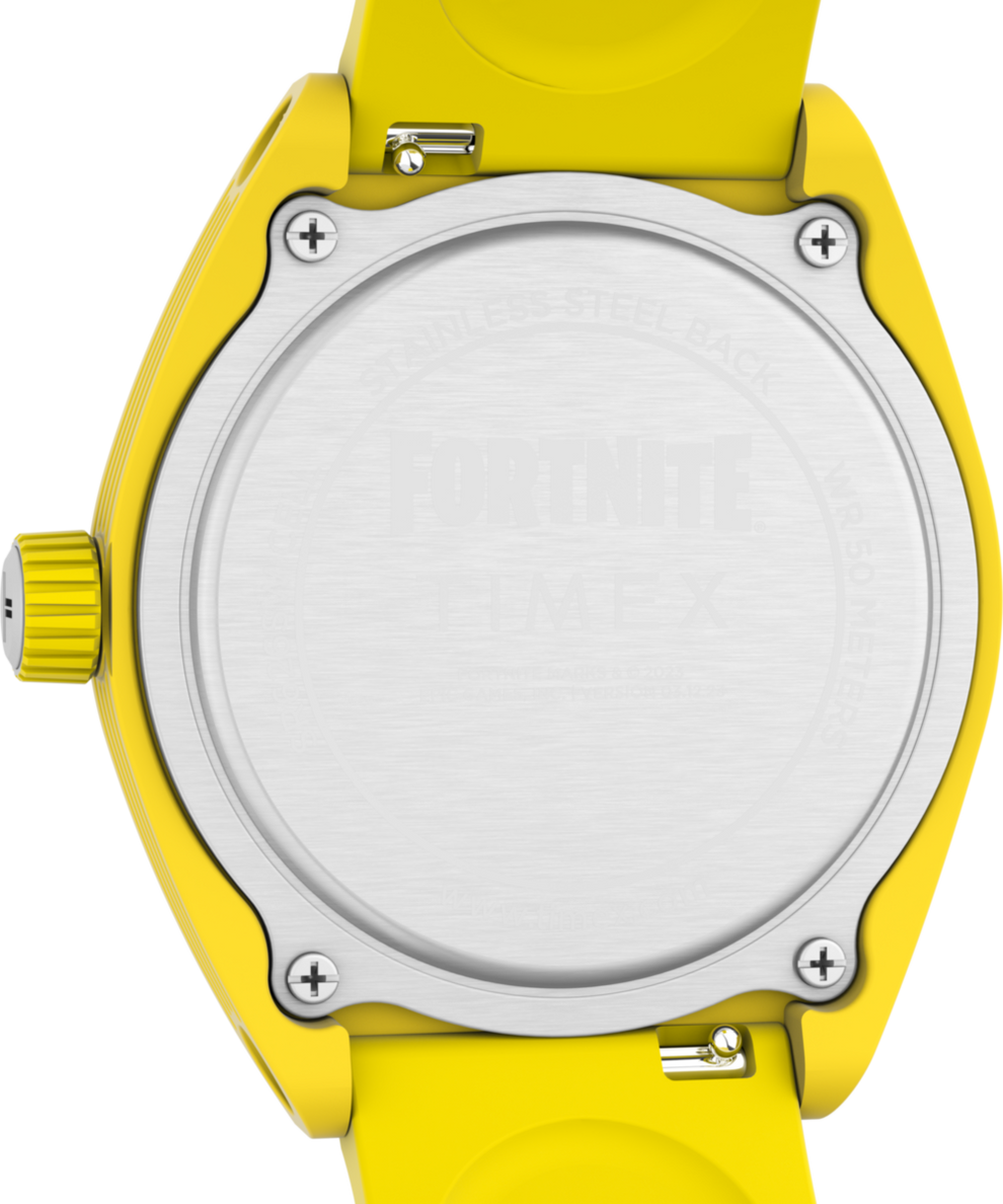 TW2W96700 Timex Urban Pop x Fortnite® 40mm Bio-TPU Strap Watch  Caseback Image