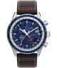 TW2W97200 Timex Fly Back Chronograph x Pan Am® 43mm Leather Strap Watch  Primary Image