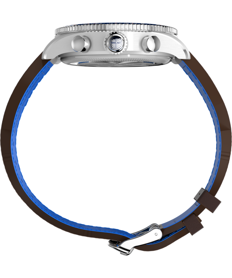 TW2W97200 Pan Am® x Timex Fly-Back Chronograph 43mm Leather Strap Watch  Profile Image