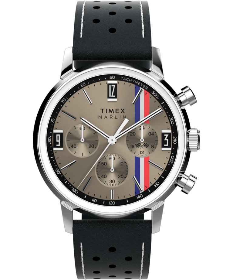 Marlin® Chronograph Tachymeter 40mm Leather Strap Watch