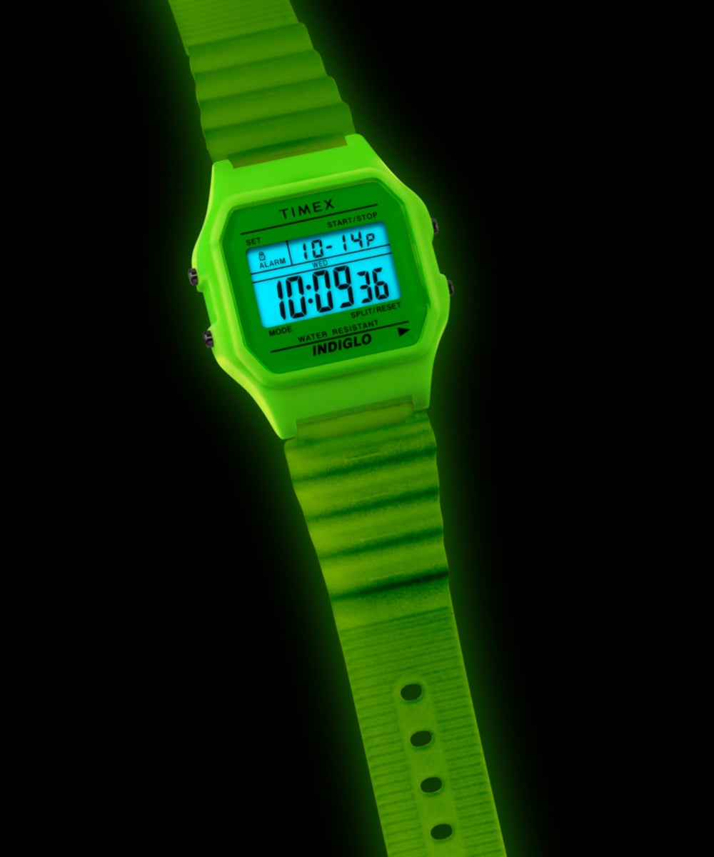 Timex T80 Glow in the Dark 34mm Resin Strap Watch - TW2Y02600
