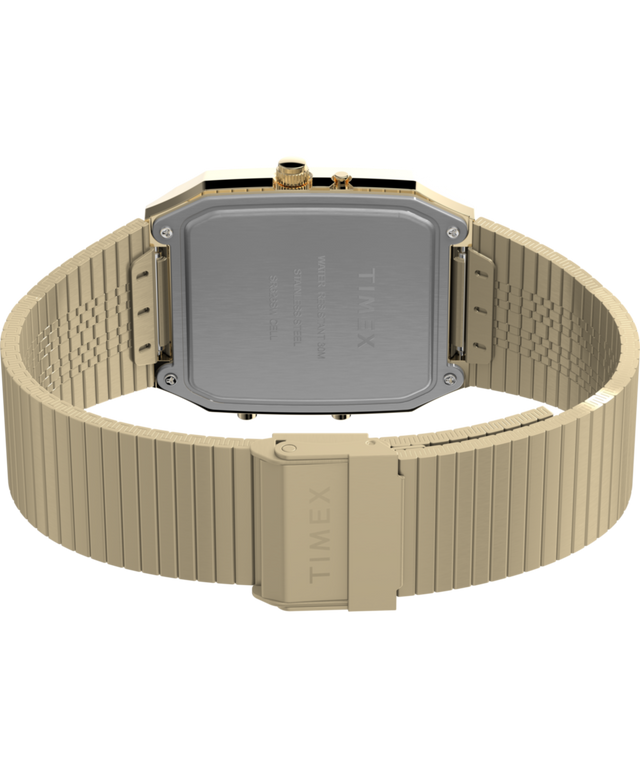 TW2Y06000 Q Timex® 1982 Ana-Digi Reissue 33mm Stainless Steel Bracelet Watch  Caseback with Attachment Image