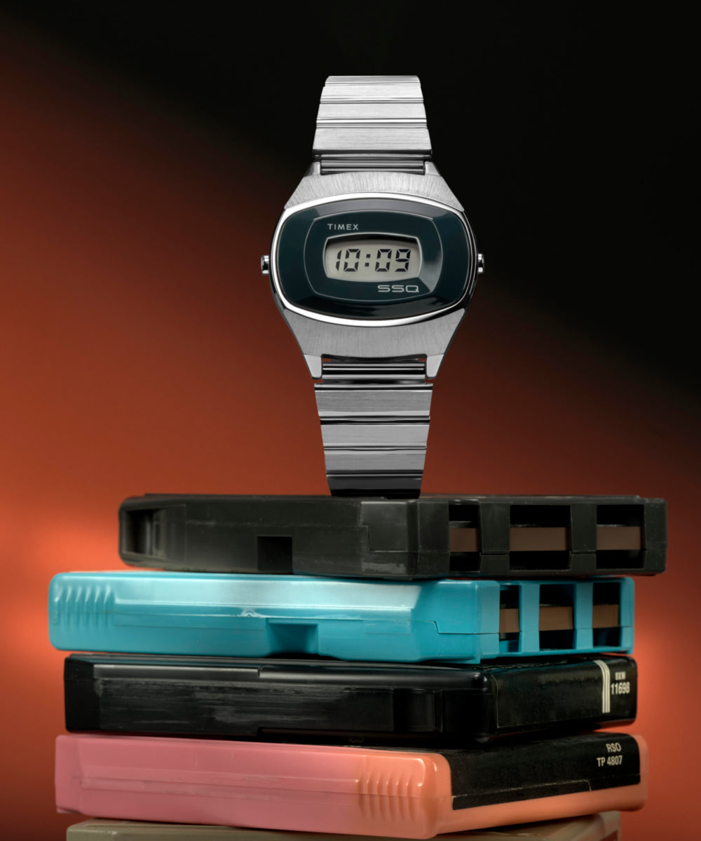 Q Timex® 1975 SSQ Digital Reissue 38mm Stainless Steel Bracelet