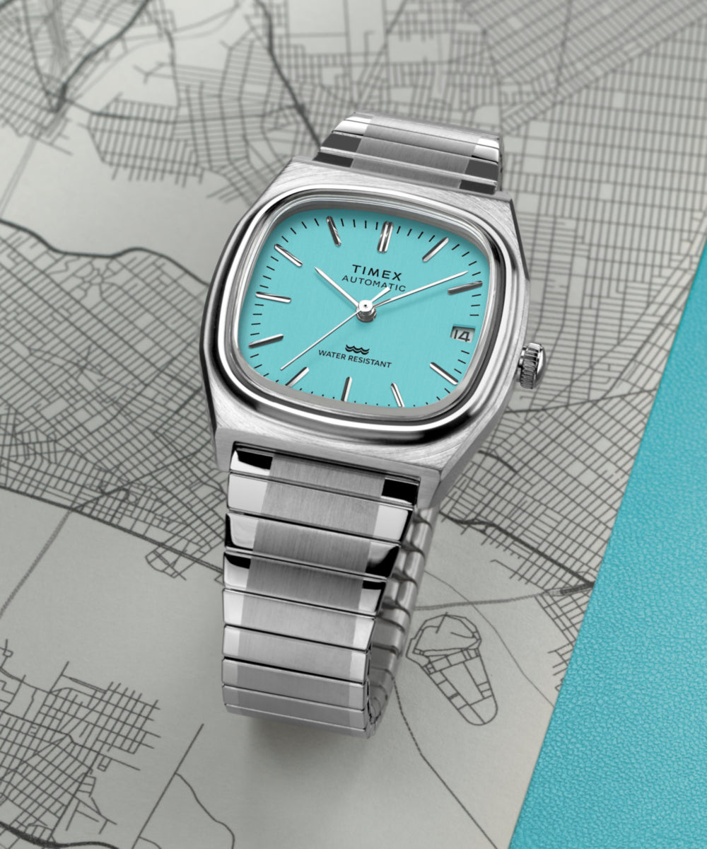 【まっさらな新品】TIMEX REISSUE 1983 E-line シルバー Timex® Automatic 1983 E Line 34mm Stainless Steel Expansion Band