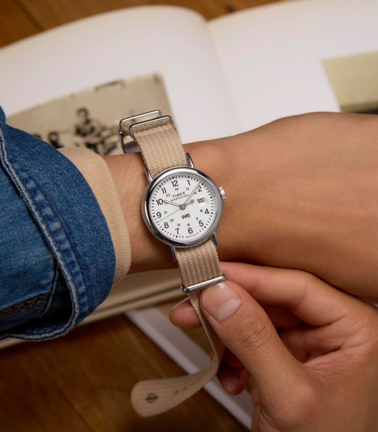 TW2Y09100 Timex Weekender 37mm Fabric Strap Watch Primary Wrist Image