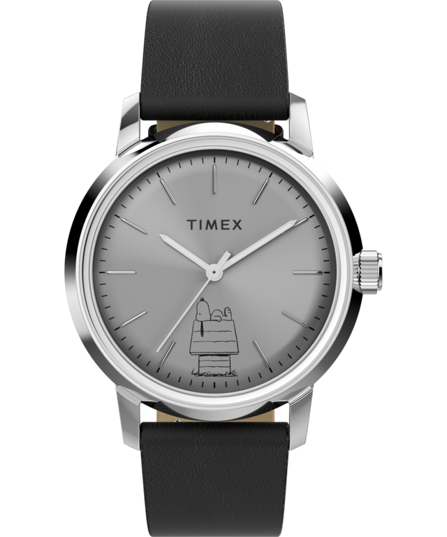 TW2Y10000 Timex x Peanuts® Marlin® Automatic 75th Anniversary Edition 40mm Leather Strap Watch Primary Image