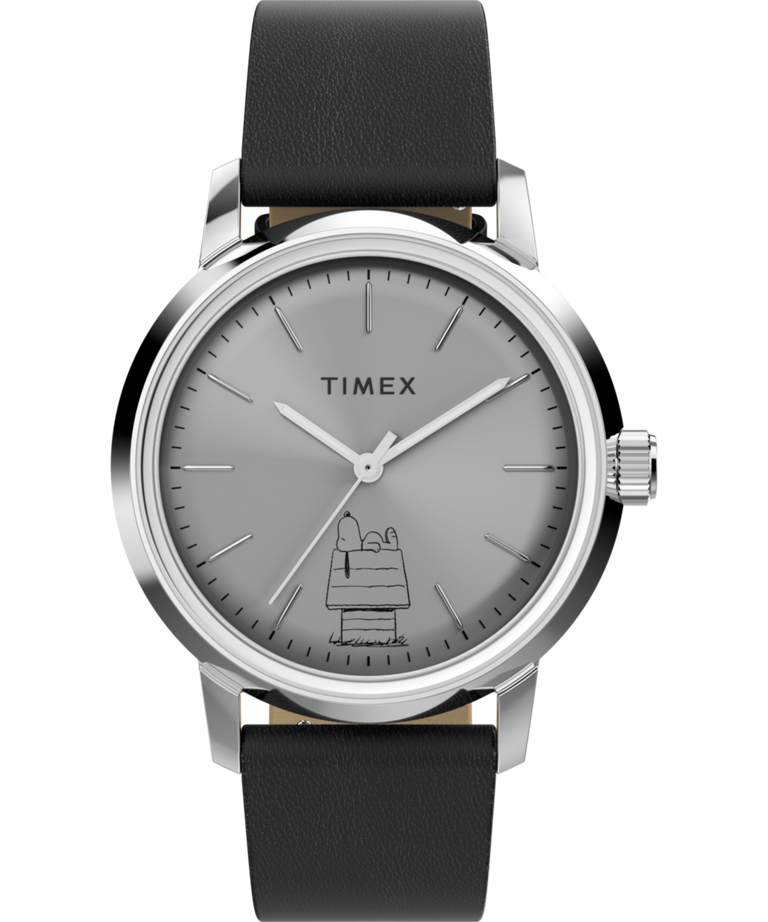 TW2Y10000 Timex x Peanuts® Marlin® Automatic 75th Anniversary Edition 40mm Leather Strap Watch Primary Image
