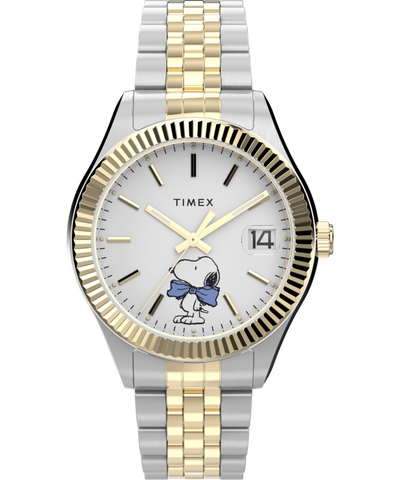 TW2Y11100 Peanuts® x Timex Timex Legacy Bowtie 34mm Stainless Steel Bracelet Watch Primary Image