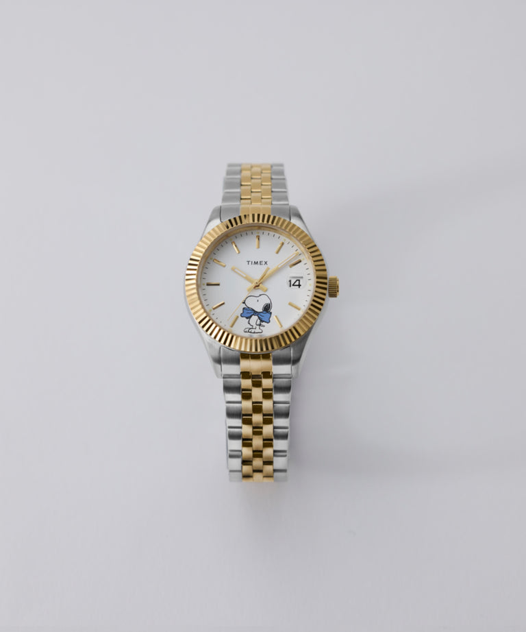 TW2Y11100 Peanuts® x Timex Legacy Bowtie 34mm Stainless Steel Bracelet Watch Campaign Key Silhouettes (Beauty shots) Image