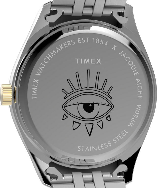 TW2Y11300 Timex x Jacquie Aiche 36mm Stainless Steel Bracelet Watch Caseback Image