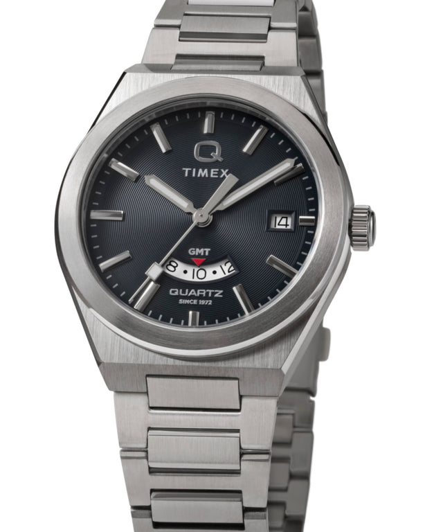 TW2Y12100 Q Timex® Continental GMT 39mm Stainless Steel Bracelet Watch Collab Additional Image
