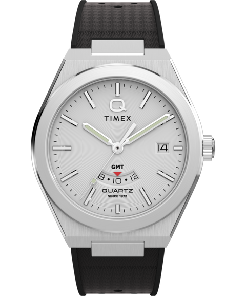 M*I様 Q TIMEX コンチネンタル GMT Q Timex® Continental GMT 39mm Synthetic Rubber Strap Watch