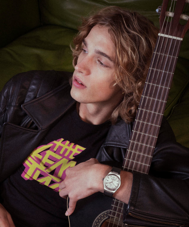 TW2Y12200 Q Timex® Continental GMT 39mm Synthetic Rubber Strap Watch  Alt Lifestyle Image 2