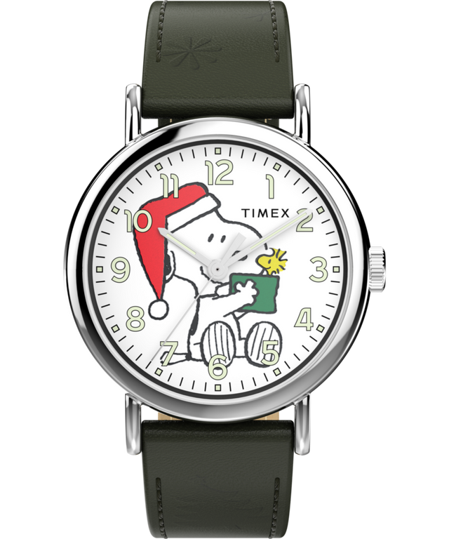 TW2Y12400 Peanuts® x Timex Weekender Holiday Dial 40mm Leather Strap Watch Primary Image