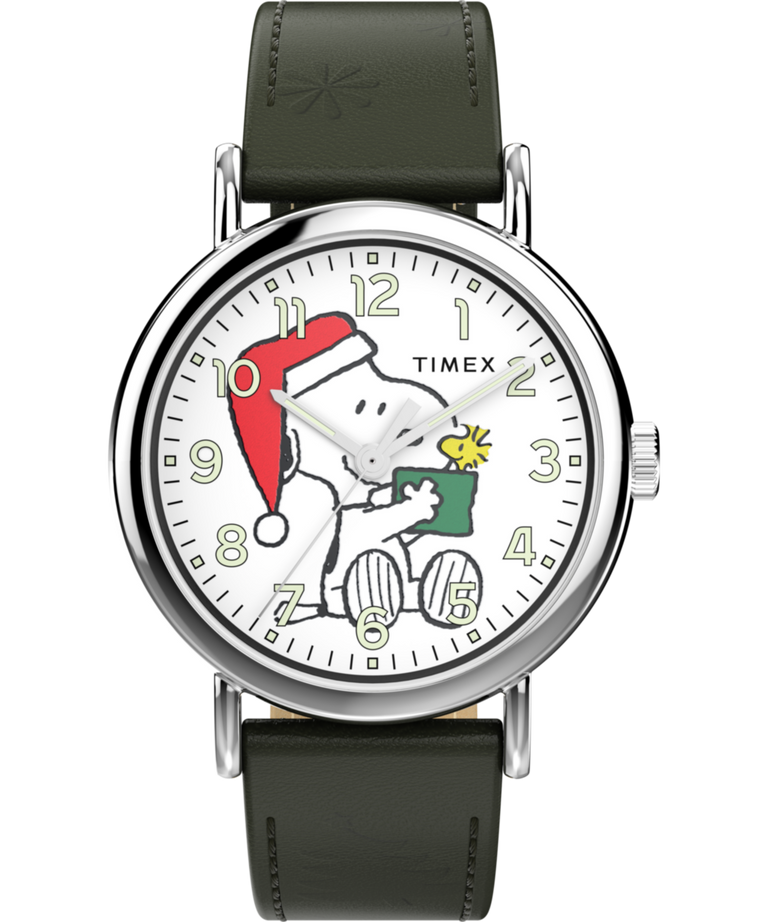 TW2Y12400 Peanuts® x Timex Weekender Holiday Dial 40mm Leather Strap Watch Primary Image
