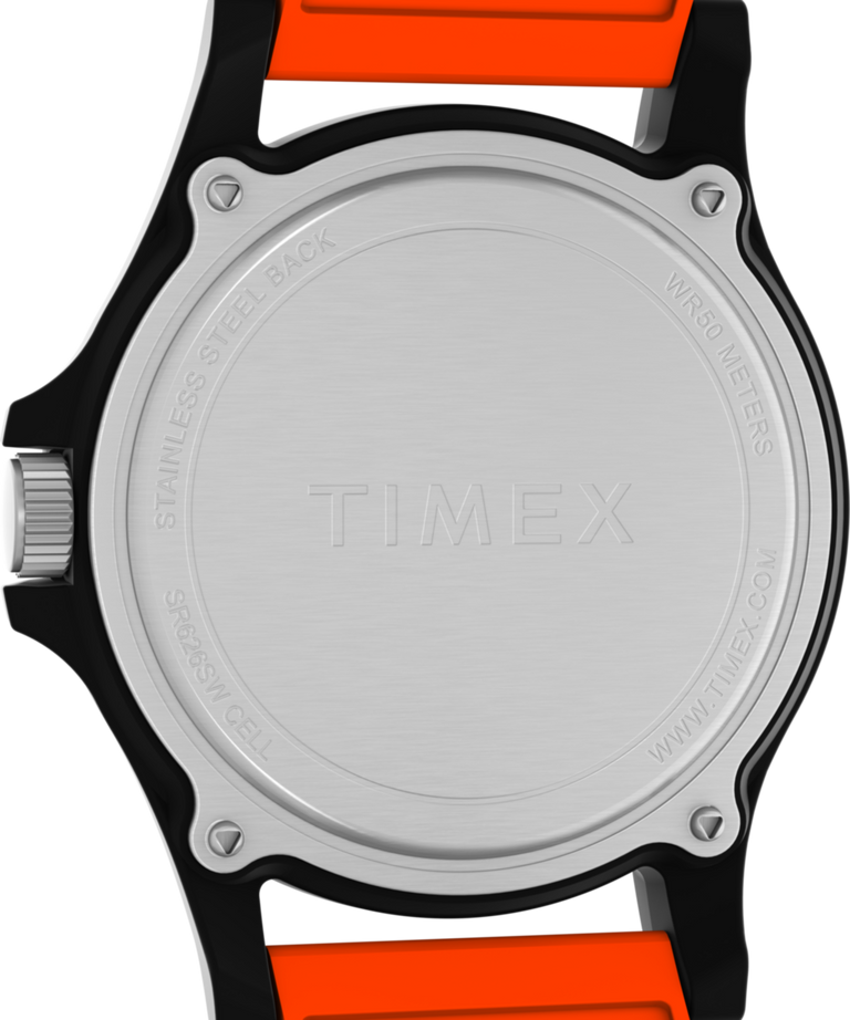 TW2Y13000 Timex Main Street NASA Artemis 40mm Silicone Strap Watch Caseback Image