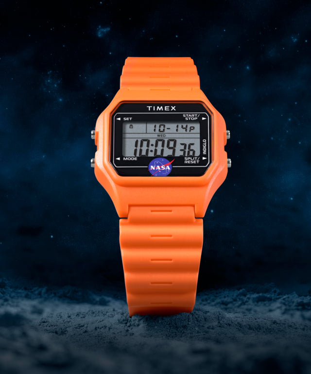 TW2Y13300 Timex Main Street NASA Artemis Digital 36mm Resin Strap Watch Campaign Key Silhouettes (Beauty shots) Image