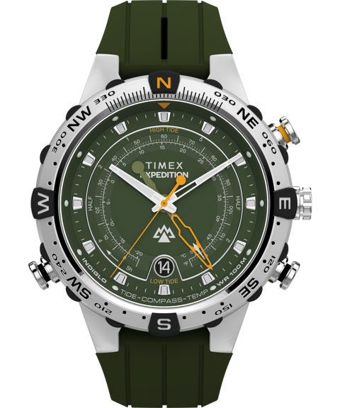 トゥデイ Expedition® Tide-Temp-Compass 45mm Silicone Strap Watch