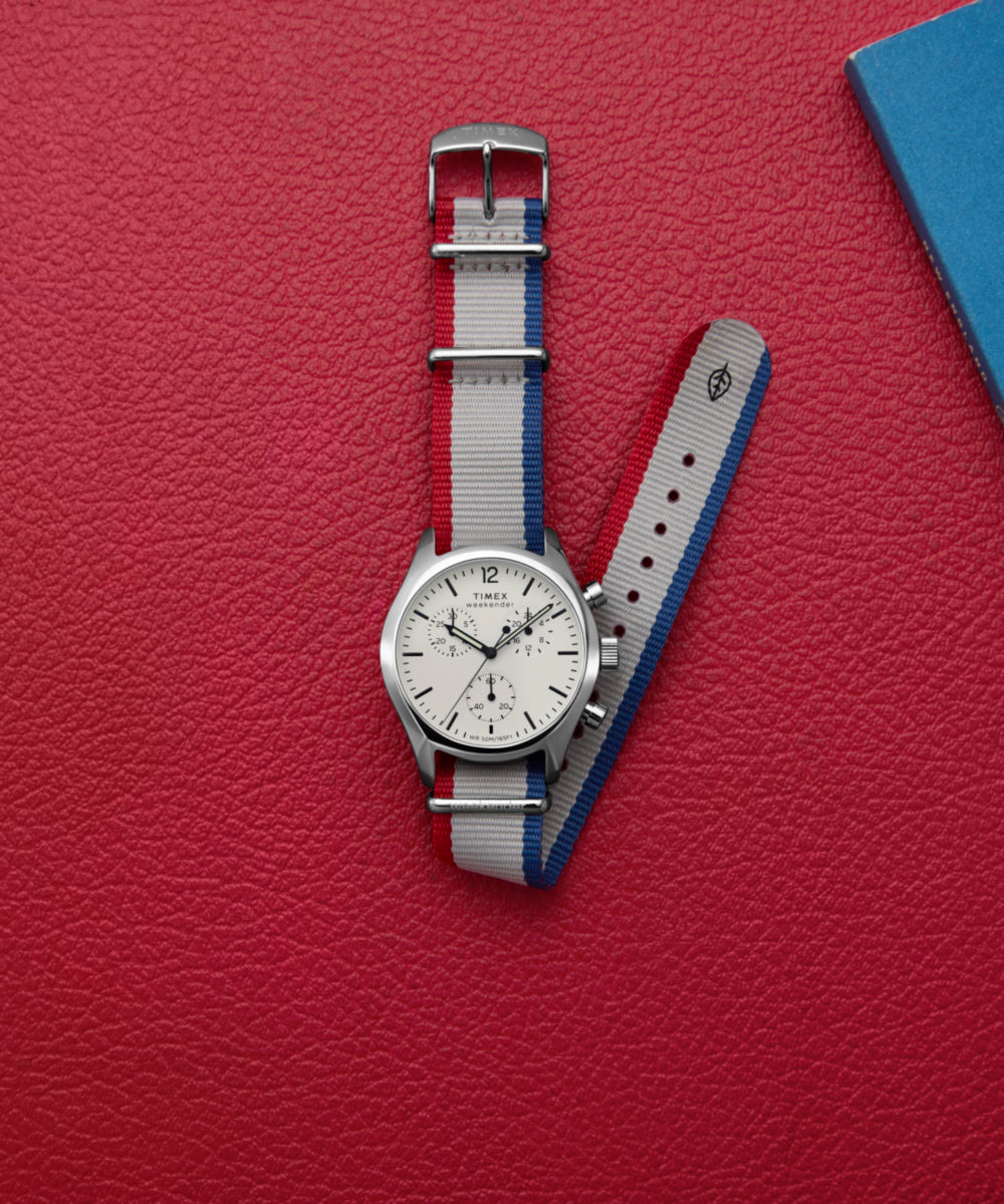 激レア TIMEX Salem クロノグラフ 腕時計 クォーツ 美品 稼働OK Timex Weekender New England Chronograph 40mm Eco-Conscious Fabric