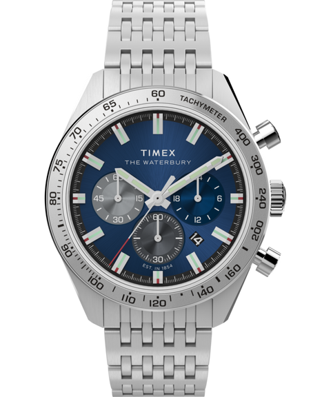 【ヴィンテージ】オリエント オートマチック 21石 ワールドタイム メンズ腕時計 Waterbury Traditional Chronograph 41mm Stainless Steel Bracelet