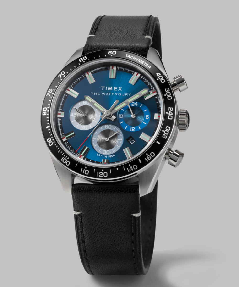 Waterbury Traditional Chronograph 41mm Leather Strap Watch