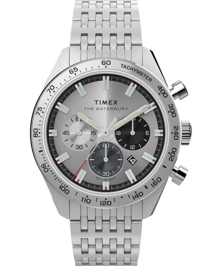 TW2Y18700 Waterbury Traditional Chronograph 41mm Stainless Steel Bracelet Watch  Primary Image