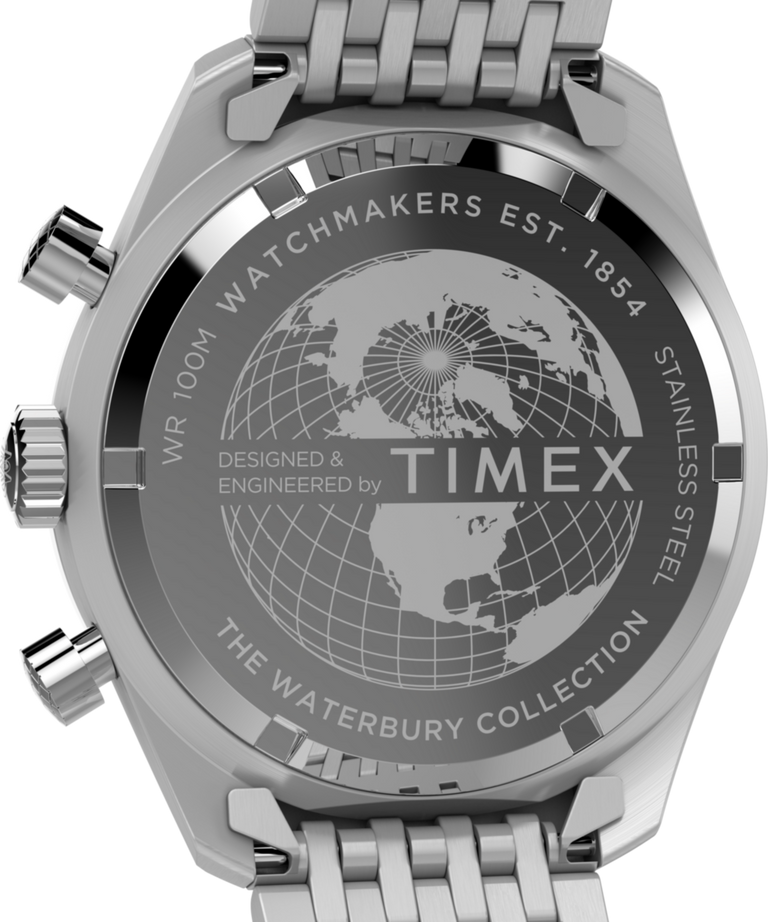 TW2Y18700 Waterbury Traditional Chronograph 41mm Stainless Steel Bracelet Watch  Caseback Image